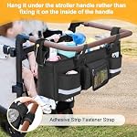 GRAOSO Parent Console Stroller Organizer Compatible with WONDERFOLD W4, with Four Insulated Cup Holders, a Removable Cooler Bag, Special Board Design Make It Not Easy Collapse and Tilting, Black