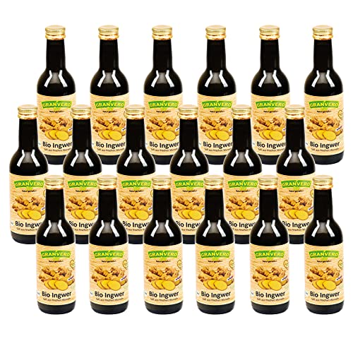 GRANVERO®, Bio Ingwer Saft, 99 % Ingwer, 250 ml 18 Flaschen, Neu! Der scharfe "Verbrauchertipp" Beim Vergleich auf den Gehalt an Ingwer achten!!! DE-ÖKO-006, Keine Zusätze, Kein Wasser! Cover