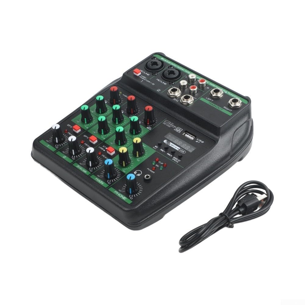 Mixer audio professionale a 4 canali XLR TRS (verde)