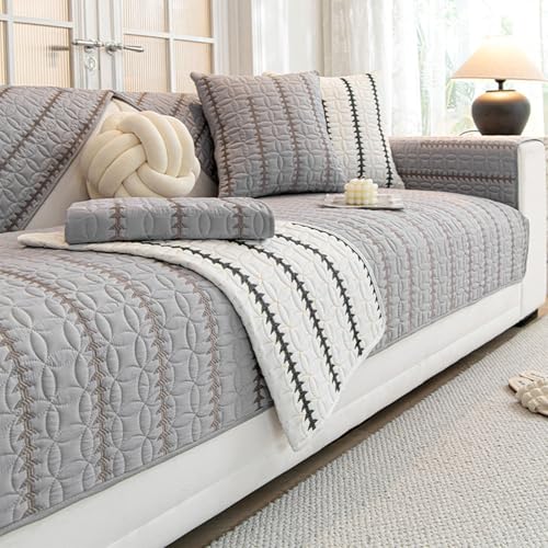 Coussin de canapé brodé et housse antidérapante pour canapé modulable