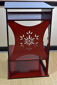 Amazon.co.jp: 雪輪棚 赤黒縁 可映作 一体型品 お茶道具共箱 : ホーム