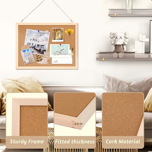 2 Pcs Cork Board, 11.8''x15.7'' Bulletin Board, Wooden Framed Corkboards for Wall, Small Cork Board, Vision Prayer Board Supplies, Picture Boards for Photos, Office, Home Decor, Sc image 2