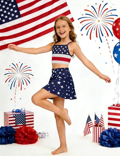 Image of Arshiner Girls 3 Piece Swimsuit for Teen Girl Tankini Swimsuits Bathing Suit Beach Bikini Swimwear with Skirt
