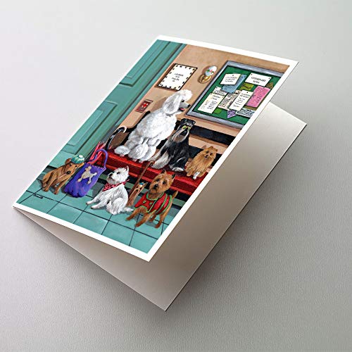 Caroline's Treasures PPP3196GCA7P Dogs Vet Visit Greeting Cards and Envelopes Pack of 8 Blank Cards with Envelopes Whimsical A7 Size 5x7 Blank Note Cards