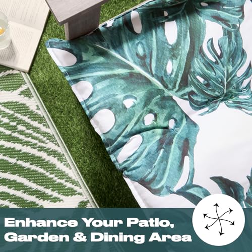 OHS Bench Cushions 2 Seater, Soft Outdoor Seat Cushions Water Resistant Comfy Garden Bench Cushions 2 Seater Garden Furniture Patio Indoor, Tropical Leaf Green - Image 4