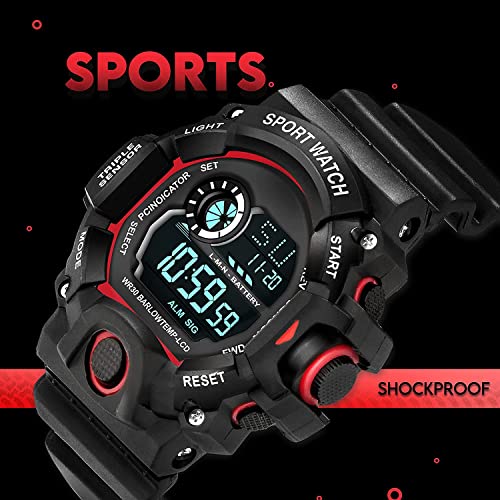 Image of Acnos Digital Sports Watch - Rugged Outdoor Multi-Function Countdown Timer & Alarm (WR30 Water-Resistant)