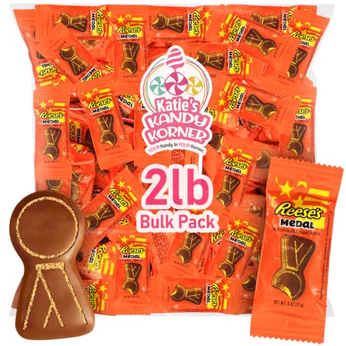 Peanut Butter Milk Chocolate Medals, 2lb Bulk Bag of Delicious ReesesMedals, Ideal Reses Olympic Medals for Parties and Candy Buffets, Perfect Reese'sPeanut Butter Medals for Gifting