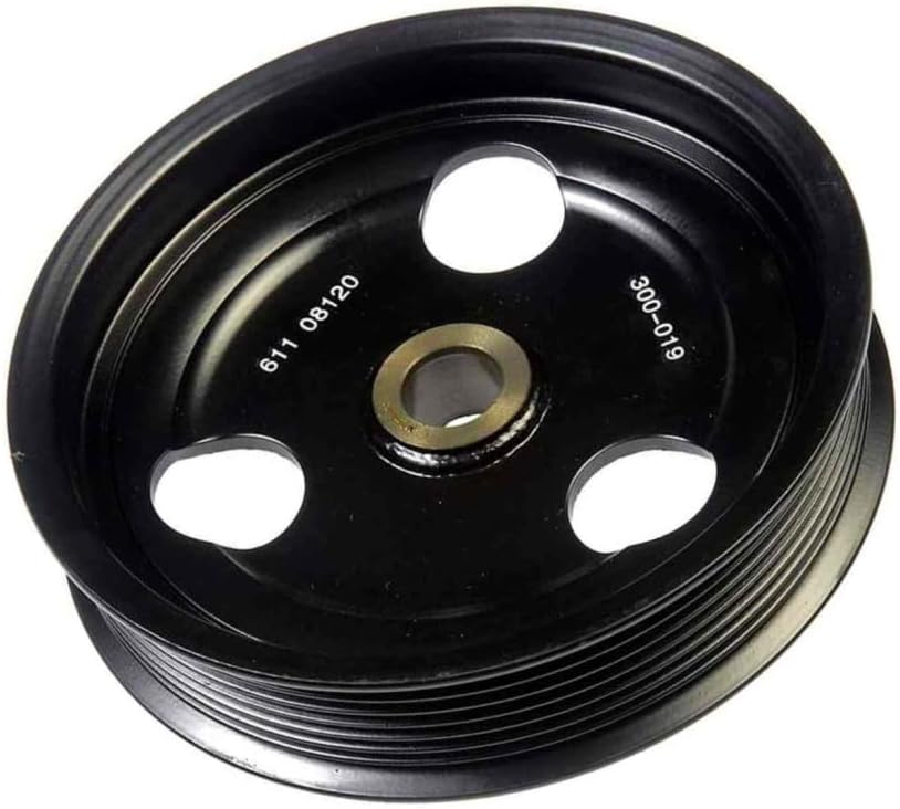KarParts360 For Ford Excursion 2000 2001 2002 2003 Power Steering Pump Pulley | Steel | Black | Press-Fit Mount | 8 Groove | Serpentine Belt | Replacement For F8TZ3A733AA