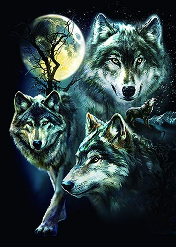 TripStan 3D Home Wall Art Decor Lenticular Pictures, Wolf Collection Holographic Flipping Images, 12x16 inches Animal Poster Painting, Without Frame, Herald Wolf