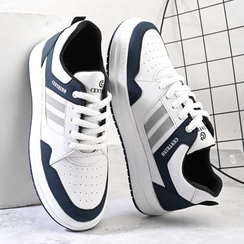 Image of Centrino High Top Sneakers for Men | Shoes for Man Stylish | Casual Lace-Up Lightweight Canvas Walking Shoes | Cushioned Insole | Breathable Comfortable | Anti-Skid Sole | Trendy Mens Sneaker Shoes (9538)
