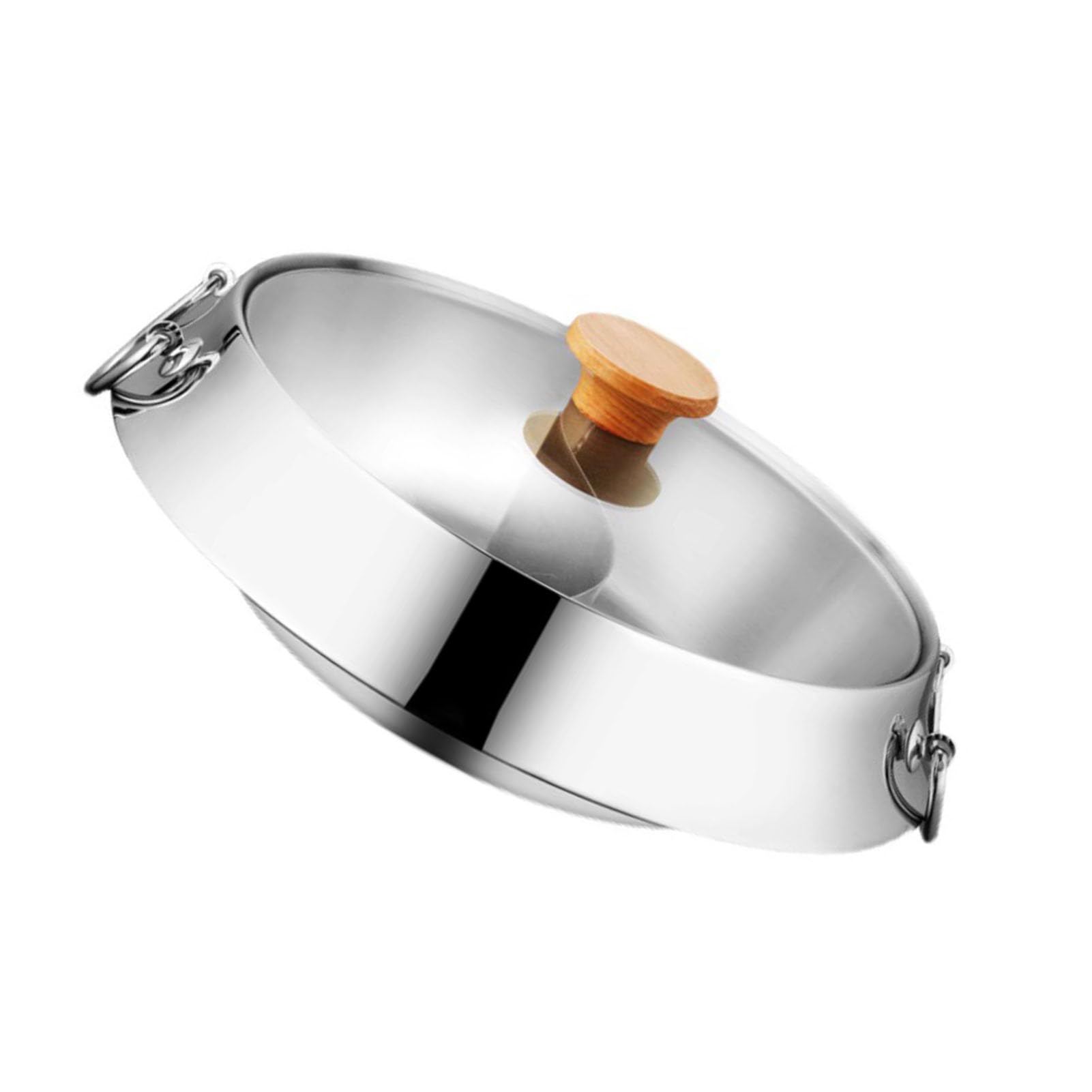 aqxreight Stainless Steel Shabu Shabu Pot Dual Sided Hot Pot, Longlasting for Home & Commercial Use, Induction Cooktop, Side Burner, with Divider, for Party (304 Stainless Steel 32cm)