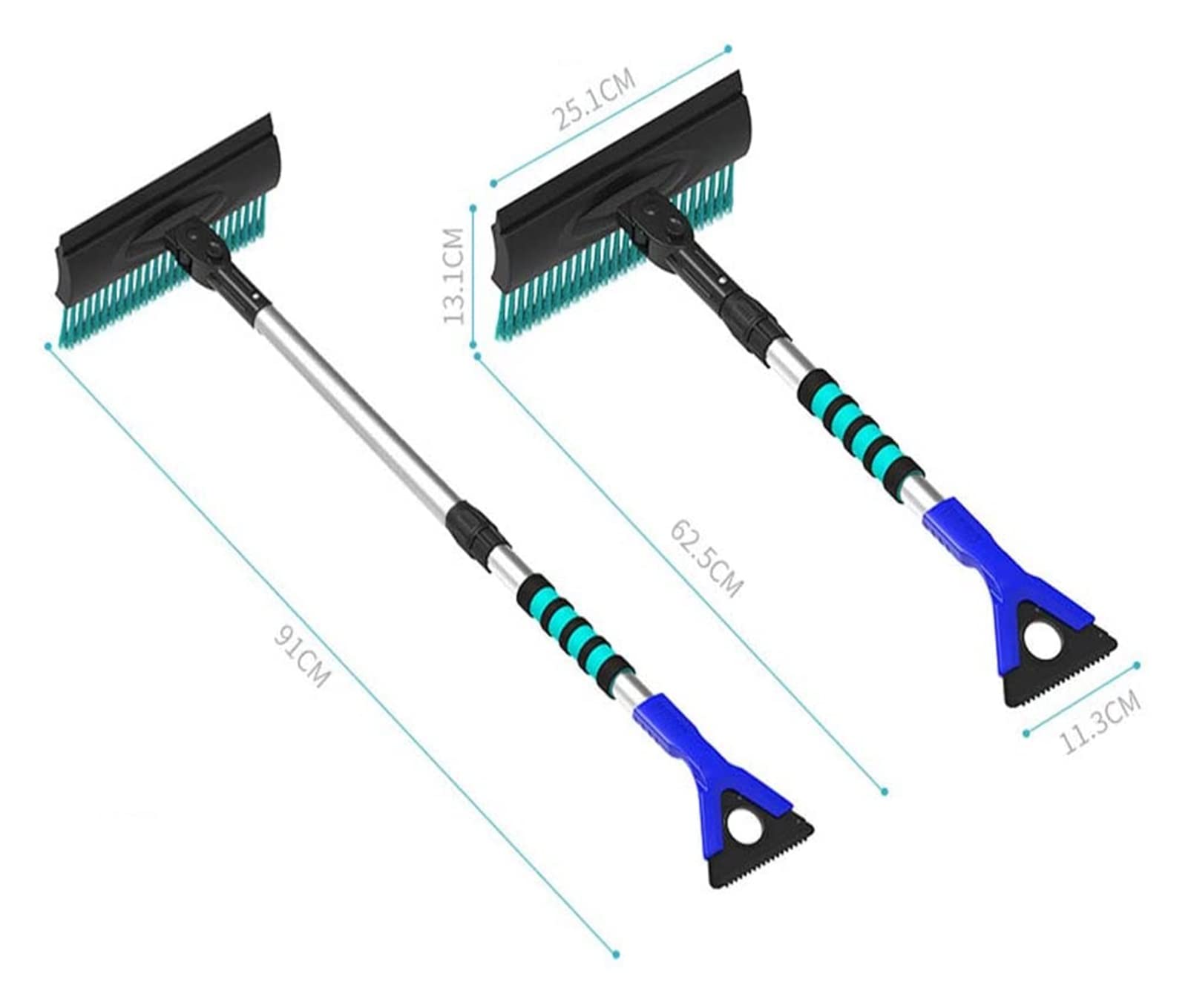 XMING Cepillos de Nieve for automóvil, Cepillo de Nieve portátil for el Vidrio de Parabrisas de automóviles con Agarre de Espuma y Mango Extensible Resistente Duradero