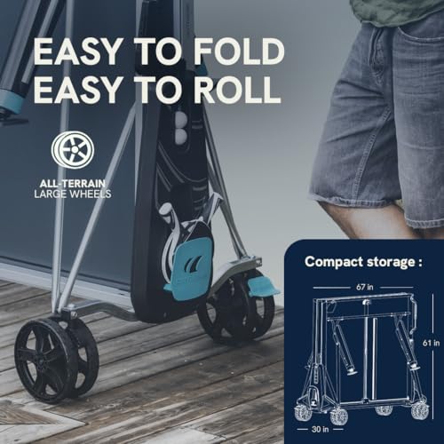 Image of CORNILLEAU - 400X Outdoor Table Tennis Table - 5mm Weatherproof Surface, Anti-Glare Coating, Adjustable Legs, Paddle & Ball Storage, Foldable Design, Point Counters - 5 mm Blue or Grey