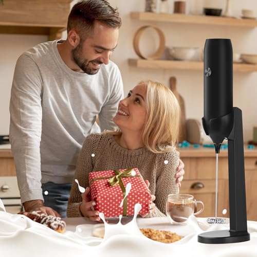 Rechargeable Milk Frother Handheld USB Type-C, Powerful Electric Foam Maker with Stand, Mini Drink Mixer for Coffee Latte, Cappuccino, Mocha, Macchiato, Frappe and Protein Powder — view 6