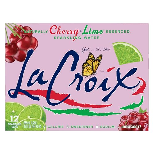 Image of La Croix Water Sparkling Cherry Lime, 12 Fl Oz, 12 Pack