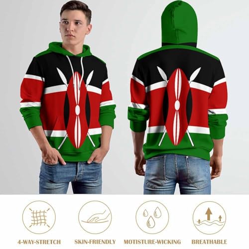 Sweat à Capuche Kenya 3D au Design Graphique Pull Harajuku Tendance - 6