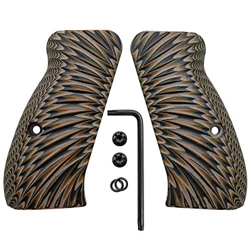 Cool Hand CZ 75 Compact G10 Grips, Sunburst Texture, Brand Coyote Color - Thumbnail 7