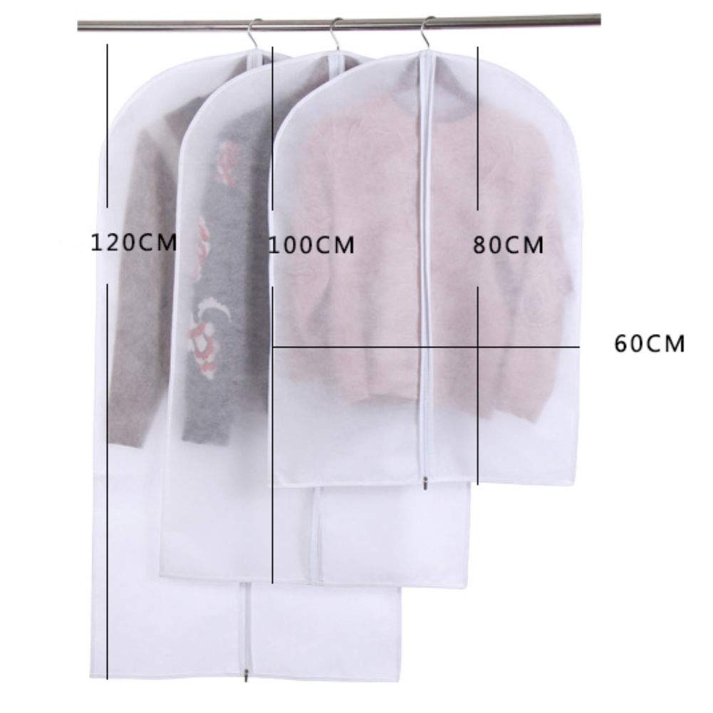 NANANA PEVA Copriabiti Antipolvere Trasparenti Cover Lavabili Impermeabili con Full Zip e Top Hole per Lo Stoccaggio Suit Cappotti Giacche Abiti,nozipper,60 * 120cm