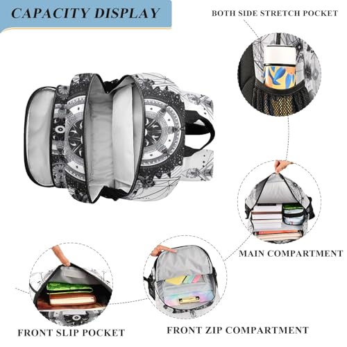 Sacred Geometry Book Bag, Casual Boys School Backpack, Large Capacity Kids Backpacking Backpack, Boys and Girls4