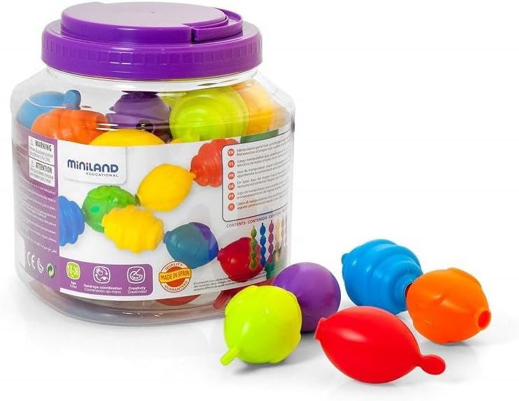 Miniland Educational - Maxichain Interlocking Pieces (24 Pcs), Assorted, (27361)