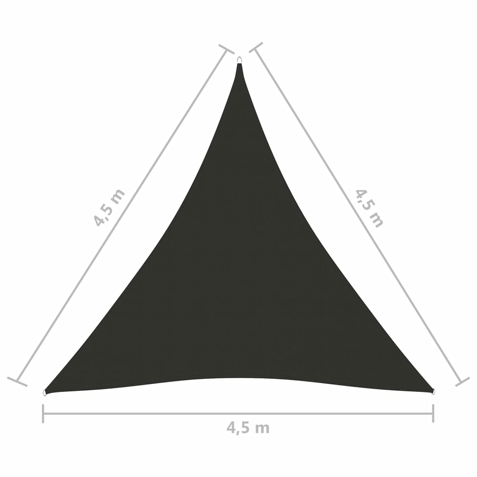 Parasole a Vela Oxford Triangolare 4,5x4,5x4,5 m Antracite,Tenda a Vela Impermeabile Rettangolare Vela Ombreggiante Parasole Protezione Raggi U V per Esterno Giardino terrazza