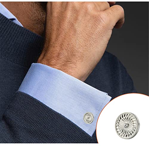 HMOOY Klassieke Manchetknopen voor Mannen, Goud/Zilver Manchetknopen voor Zakelijke Bruiloft Shirts Gepersonaliseerde Manchetknopen Vintage Ronde Tuxedo Shirt Manchetknopen - Image 3