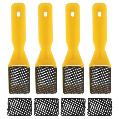 Omninmo 4pcs Shaver Blade Holder, Includes 8 Half-Round Shaving/Shaping Blades - Steel Rasp Block Plane, One Hand Surform Shaver Handle, Dent Repairs, Wood Fiberglass File Tool
