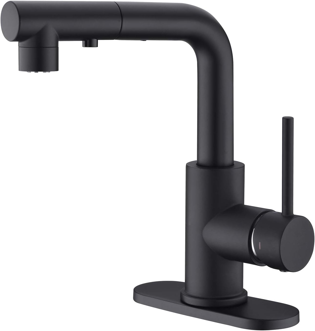 Brush Nickel Bar & Prep Sink Faucet with Pull Out Spray, Mini Bar Kitchen Sink Faucet, Black
