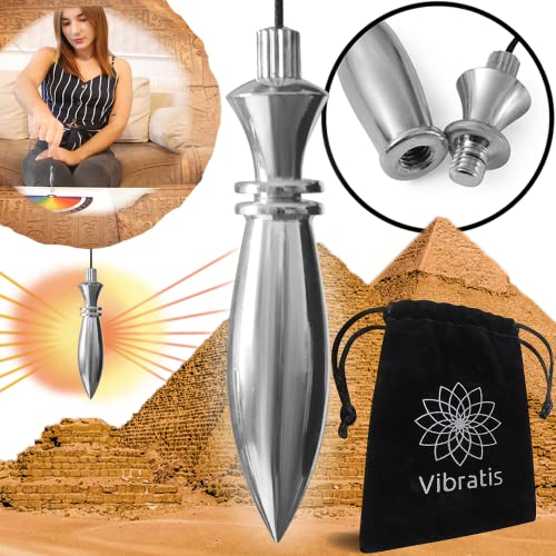 Vibratis Péndulo de Adivinación Egipcio Thot de Latón Plateado | Péndulo con Testigo Magnetizador Emisor y Receptor [Satisfacción o Reembolso DE por Vida] Cover