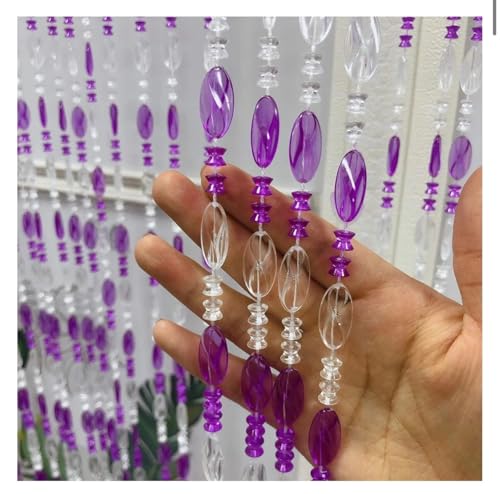Yunzhou1230 Rideau de porte avec perles, 18 brins en acrylique pour décoration d'intérieur, portes, séparateurs de pièce et décorations de fête, rideaux à perles...