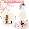 Personalized Initial Cotton Tote Bag, Canvas Reusable Shopping Bags with Makeup Bags, Gifts for Women, Mom, Teachers, Nurses, Best Friends, Bridesmaids, Monogrammed Gifts for Wedding, Birthday(L) #3