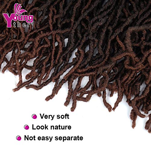 6 Packs New Faux Locs Brown Crochet Hair Most Natural New Soft Locs Crochet Hair New Ombre Goddess Locs Crochet Hair For Black Women (24Inch 6Packs, M30) #TOP4