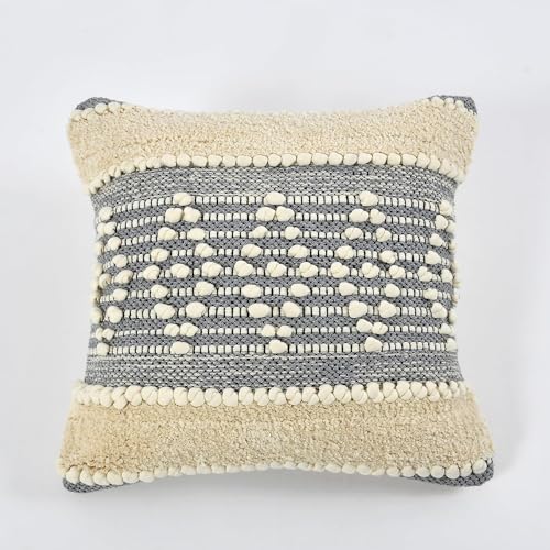 Image of Furnistitchs Premium Decorative Throw Cushion Pillow Cover Boho Home Decor - Living Room Bedroom Couch Sofa Cushion Covers 16 inch x 16 inch (1, Grey Kites)