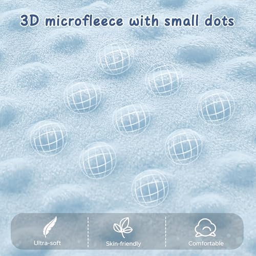 Image of ZIGJOY Baby Tag Security Blanket, Soft Lovies for Babies, Baby Comforter,10 inchX10 inch, Blue