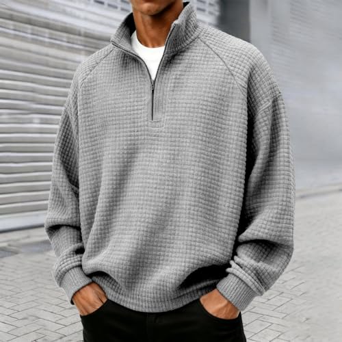 WNMNCHENGHB Mens Henley Long Sleeve,Fall Pullover Sweatshirt(Grey,Small) - image 2