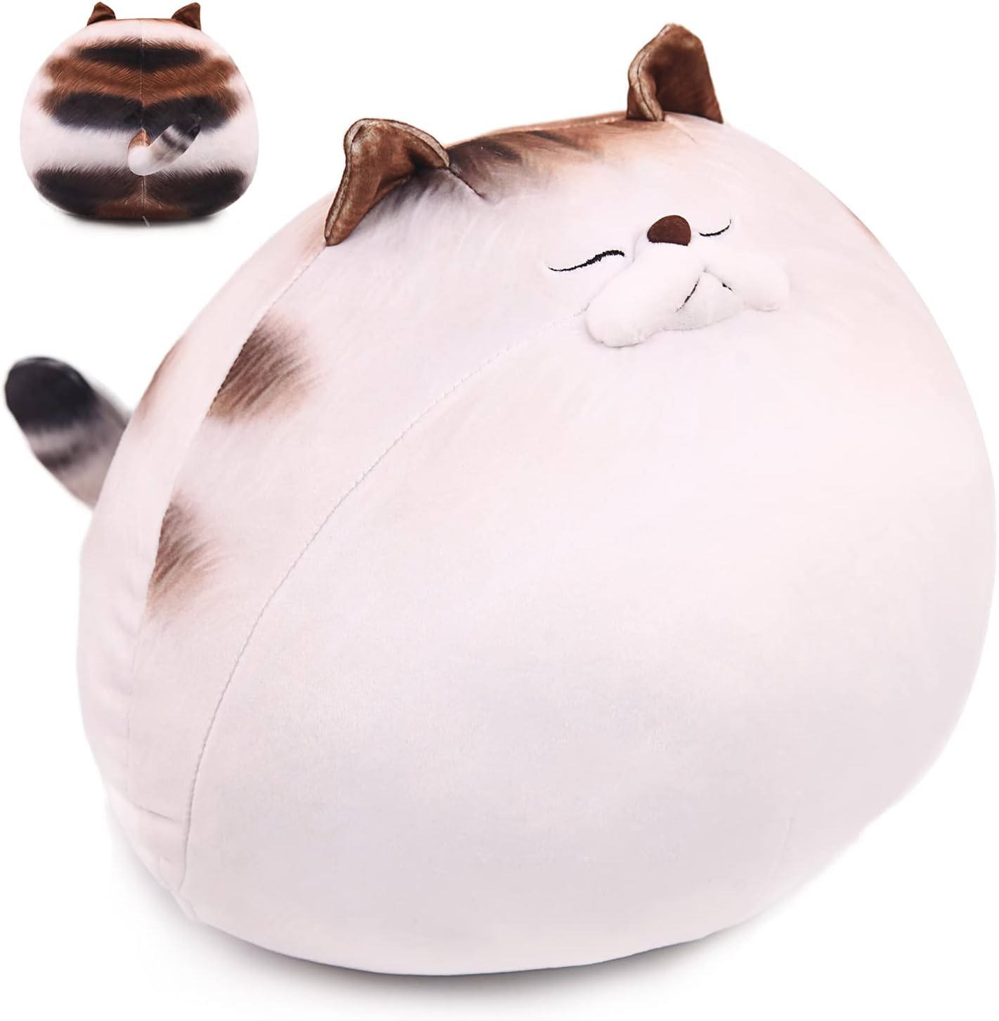 ARELUX 21.7" Chubby Cat Plush Pillow, Cute Fat Kitty Stuffed Animal Soft Kitten Adorable Hugging Pillow Anime Squishy Plushies, Kawaii Funny Toy Birthday Xmas Gift for Kids Toddler Adults Boys Girls