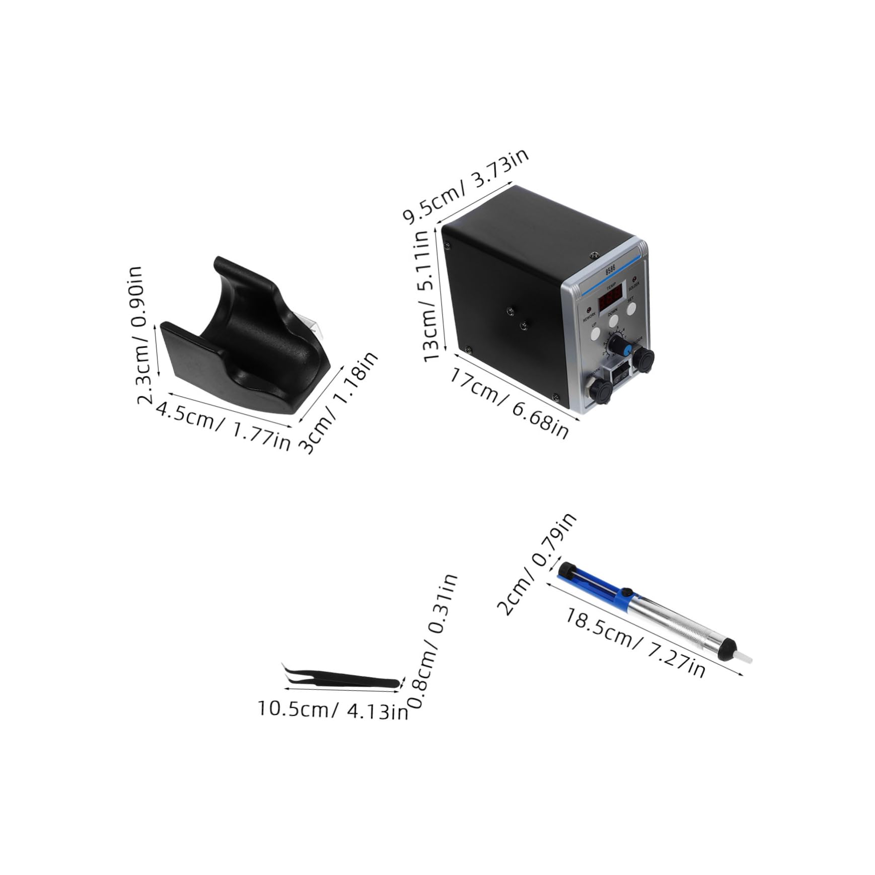 HOLIDYOYO 1 Set Hot Soldering Station Repair Rework Heat Soldering Iron Station Kit Practical Soldering Station Digital Soldering Iron Station Power Supply Aluminum Alloy