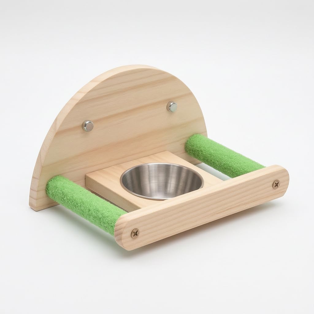 Perchoir en bois perroquet et oiseaux pour partager vos repas