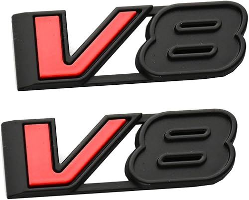 Miniatura 1 de CDD 2 piezas de calcomanías V8 3D de repuesto para Truck Canyon Colorado 17-21 (negro rojo)