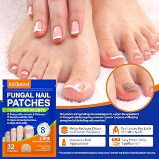 Micosi Unghie Piede, Fungal Nail Patches, Cerotti per la Riparazione Delle Unghie, Toppe Fungine per Unghie, Ripara le Unghie Danneggiate, Riduce lo Scolorimento e l'ispessimento, Formula Delicata,32P