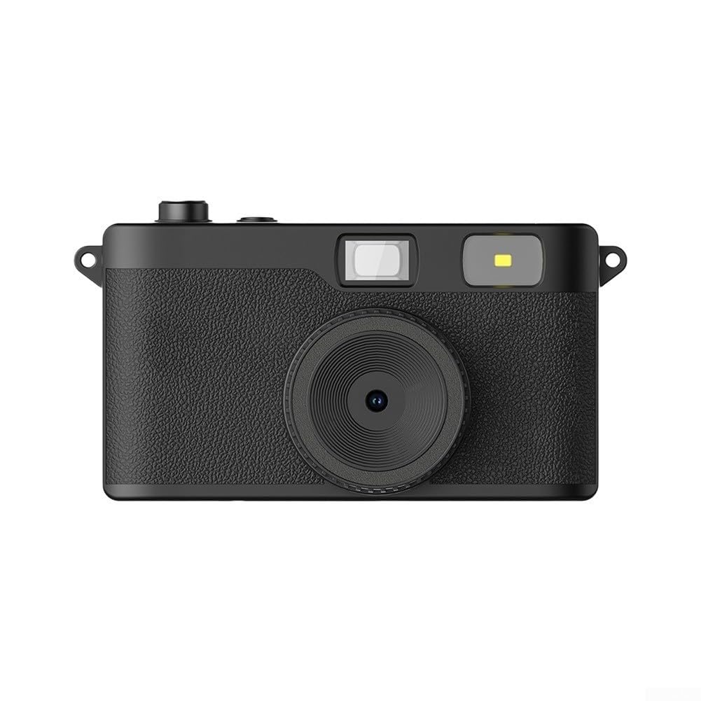 Fotocamera digitale retrò da 13 MP, leggera e compatta per viaggiare facilmente, avventura, ricordi, puntare e scattare fotografie, per principianti, bambini, studenti (nero)