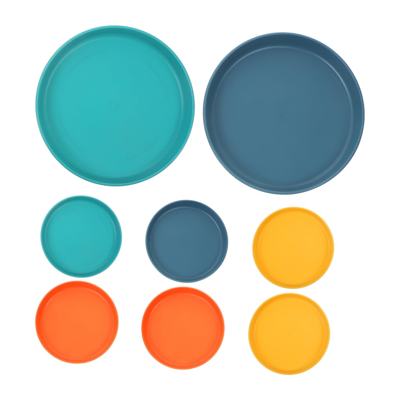 Mikikit 8pcs Shallow Cat Dish for Kittens Short Legged Cats Whisker Friendly Plastic Flat Bowls for Dry Wet Food Treats