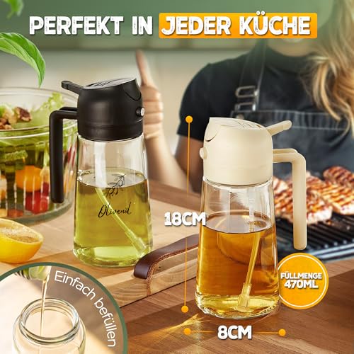 Ölsprüher und Ölspender 470ml für Speiseöl mit Doppelfunktion