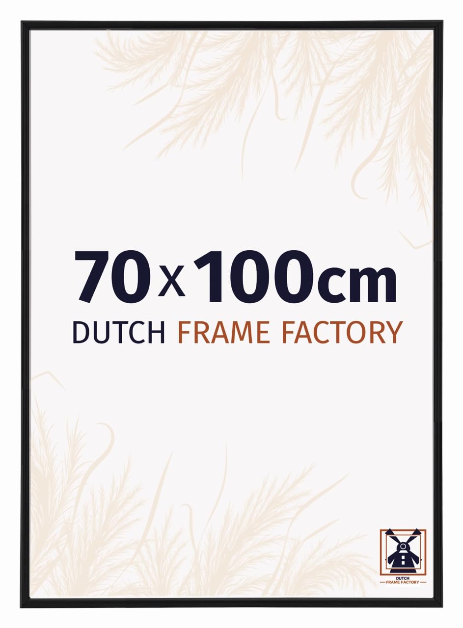 Cadre photo 70x100 cm Noir Mat -Plastique | Verre acrylique antireflet, Montage mural, Convient aux photos, affiches ou puzzles, Made in Holland