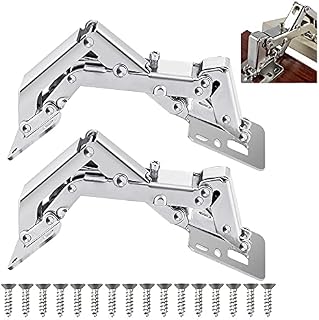 GIRAFEDA 2 PCS Kitchen Cabinet Door Hinges 170 Degree Hinges Soft Close Kitchen Hinges Surface Mount Hinges Full Overlay Hinges with 16 Fixing Screws for Drawer Window Cupboard Cabinet Door