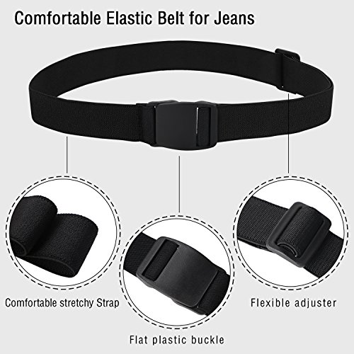 XZQTIVE Men Women No Show Elastic Stretch Belt Invisible Web Belt Quick Release Flat Plastic Buckle4