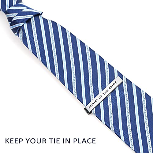Lparkin Father Of The Bride Gifts Wedding Tie Clips Gifts For Groomsmen From The Bride Stainless Steel Tie Bars Polished Finish 3/8 Inch Wide 2 Inches Long #TOP5