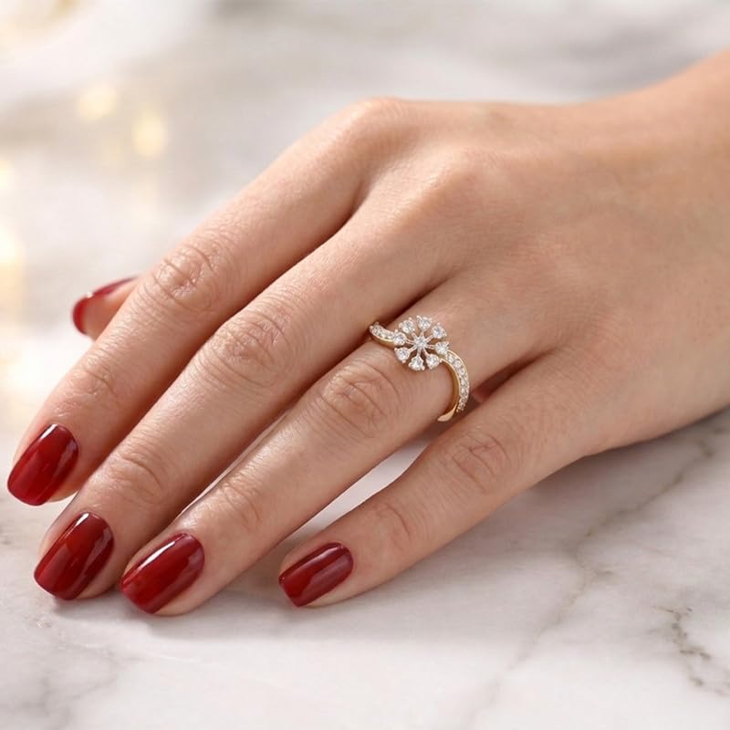 Image of DISHIS 18k(750) /14K(585) Yellow Gold Diamond Ring for Women