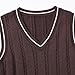 Boys Knitted Vest Toddler Sleeveless Pullover Sweater Girls V Neck Comfort School Uniform Pure (Coffee, 7-8 Years)