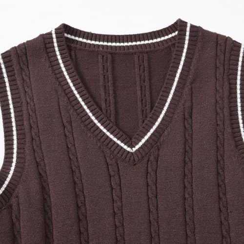 Kids Boys Girls Sleeveless Sweater V Neck Pullover Soft Stretchy Vest Stylish Comfy Knitted Tops for Toddler Children3